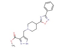 methyl 4-{[4-(3-phenyl-1,2,4-oxadiazol-5-yl)-1-piperidinyl]methyl}-1H-pyrazole-3-carboxylate