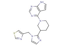 4-{3-[1-(1,3-thiazol-4-ylmethyl)-1H-imidazol-2-yl]-1-piperidinyl}-7H-pyrrolo[2,3-d]pyrimidine