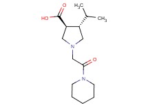 (3S*,4S*)-4-isopropyl-1-[2-oxo-2-(1-piperidinyl)ethyl]-3-pyrrolidinecarboxylic acid