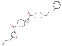 1-({4-[(2E)-3-phenyl-2-propen-1-yl]-1-piperazinyl}carbonyl)-6-[(5-propyl-3-isoxazolyl)carbonyl]-6-azaspiro[2.5]octane