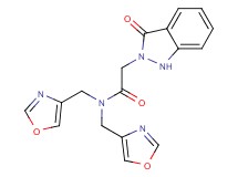 N,N-bis(1,3-oxazol-4-ylmethyl)-2-(3-oxo-1,3-dihydro-2H-indazol-2-yl)acetamide