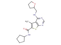N-cyclopentyl-5-methyl-4-[(tetrahydro-2-furanylmethyl)amino]thieno[2,3-d]pyrimidine-6-carboxamide