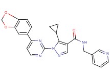 1-[4-(1,3-benzodioxol-5-yl)-2-pyrimidinyl]-5-cyclopropyl-N-(3-pyridinylmethyl)-1H-pyrazole-4-carboxamide