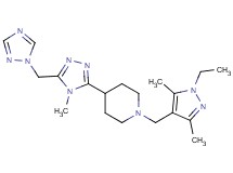 1-[(1-ethyl-3,5-dimethyl-1H-pyrazol-4-yl)methyl]-4-[4-methyl-5-(1H-1,2,4-triazol-1-ylmethyl)-4H-1,2,4-triazol-3-yl]piperidine