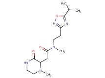 N-[2-(5-isopropyl-1,2,4-oxadiazol-3-yl)ethyl]-N-methyl-2-(1-methyl-3-oxo-2-piperazinyl)acetamide