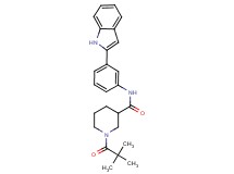 1-(2,2-dimethylpropanoyl)-N-[3-(1H-indol-2-yl)phenyl]-3-piperidinecarboxamide