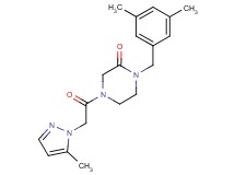 1-(3,5-dimethylbenzyl)-4-[(5-methyl-1H-pyrazol-1-yl)acetyl]-2-piperazinone
