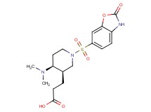 3-{(3R*,4S*)-4-(dimethylamino)-1-[(2-oxo-2,3-dihydro-1,3-benzoxazol-6-yl)sulfonyl]piperidin-3-yl}propanoic acid