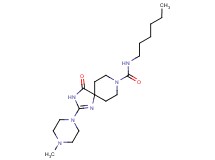 N-hexyl-2-(4-methyl-1-piperazinyl)-4-oxo-1,3,8-triazaspiro[4.5]dec-1-ene-8-carboxamide trifluoroacetate