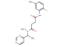 N'-(2-fluoro-5-methylphenyl)-N-methyl-N-(1-pyrimidin-4-ylethyl)succinamide