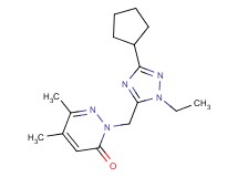 2-[(3-cyclopentyl-1-ethyl-1H-1,2,4-triazol-5-yl)methyl]-5,6-dimethylpyridazin-3(2H)-one