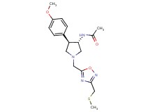 N-[(3S*,4R*)-4-(4-methoxyphenyl)-1-({3-[(methylthio)methyl]-1,2,4-oxadiazol-5-yl}methyl)pyrrolidin-3-yl]acetamide