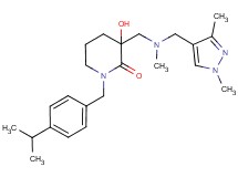 3-{[[(1,3-dimethyl-1H-pyrazol-4-yl)methyl](methyl)amino]methyl}-3-hydroxy-1-(4-isopropylbenzyl)piperidin-2-one
