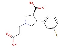 (3S*,4R*)-1-(2-carboxyethyl)-4-(3-fluorophenyl)pyrrolidine-3-carboxylic acid