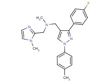 1-[3-(4-fluorophenyl)-1-(4-methylphenyl)-1H-pyrazol-4-yl]-N-methyl-N-[(1-methyl-1H-imidazol-2-yl)methyl]methanamine