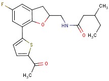 N-{[7-(5-acetyl-2-thienyl)-5-fluoro-2,3-dihydro-1-benzofuran-2-yl]methyl}-3-methylpentanamide
