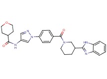 N-[1-(4-{[3-(1H-benzimidazol-2-yl)-1-piperidinyl]carbonyl}phenyl)-1H-pyrazol-4-yl]tetrahydro-2H-pyran-4-carboxamide