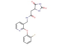 2-(2,5-dioxoimidazolidin-4-yl)-N-{[2-(2-fluorophenoxy)pyridin-3-yl]methyl}acetamide