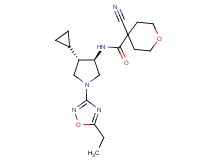 4-cyano-N-[(3R*,4S*)-4-cyclopropyl-1-(5-ethyl-1,2,4-oxadiazol-3-yl)-3-pyrrolidinyl]tetrahydro-2H-pyran-4-carboxamide
