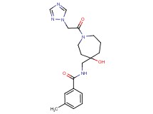 N-{[4-hydroxy-1-(1H-1,2,4-triazol-1-ylacetyl)-4-azepanyl]methyl}-3-methylbenzamide