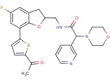 N-{[7-(5-acetyl-2-thienyl)-5-fluoro-2,3-dihydro-1-benzofuran-2-yl]methyl}-2-(4-morpholinyl)-2-(3-pyridinyl)acetamide