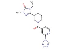 4-ethyl-2-methyl-5-{1-[2-(4H-1,2,4-triazol-4-yl)isonicotinoyl]piperidin-3-yl}-2,4-dihydro-3H-1,2,4-triazol-3-one