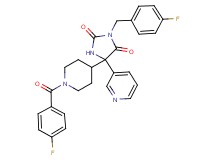5-[1-(4-fluorobenzoyl)-4-piperidinyl]-3-(4-fluorobenzyl)-5-(3-pyridinyl)-2,4-imidazolidinedione