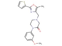 1-(3-methoxyphenyl)-4-{[5-methyl-2-(2-thienyl)-1,3-oxazol-4-yl]methyl}-2-piperazinone