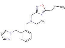 N-[(5-propyl-1,2,4-oxadiazol-3-yl)methyl]-N-[2-(1H-pyrazol-1-ylmethyl)benzyl]ethanamine