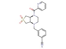 3-{[(4aS*,7aR*)-6,6-dioxido-4-(2-pyridinylcarbonyl)hexahydrothieno[3,4-b]pyrazin-1(2H)-yl]methyl}benzonitrile