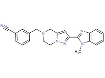 3-{[2-(1-methyl-1H-benzimidazol-2-yl)-6,7-dihydropyrazolo[1,5-a]pyrazin-5(4H)-yl]methyl}benzonitrile