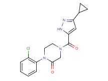 1-(2-chlorophenyl)-4-[(3-cyclopropyl-1H-pyrazol-5-yl)carbonyl]-2-piperazinone
