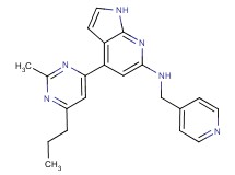 4-(2-methyl-6-propylpyrimidin-4-yl)-N-(pyridin-4-ylmethyl)-1H-pyrrolo[2,3-b]pyridin-6-amine