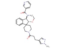 N-{(2R*,3R*)-2-ethoxy-1'-[3-(1-methyl-1H-pyrazol-4-yl)propanoyl]-2,3-dihydrospiro[indene-1,4'-piperidin]-3-yl}nicotinamide