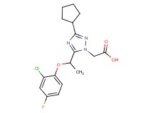 {5-[1-(2-chloro-4-fluorophenoxy)ethyl]-3-cyclopentyl-1H-1,2,4-triazol-1-yl}acetic acid