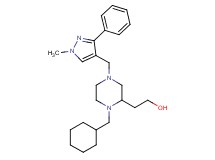 2-{1-(cyclohexylmethyl)-4-[(1-methyl-3-phenyl-1H-pyrazol-4-yl)methyl]-2-piperazinyl}ethanol