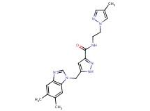 5-[(5,6-dimethyl-1H-benzimidazol-1-yl)methyl]-N-[2-(4-methyl-1H-pyrazol-1-yl)ethyl]-1H-pyrazole-3-carboxamide