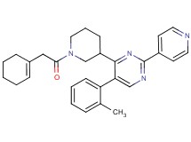 4-[1-(1-cyclohexen-1-ylacetyl)-3-piperidinyl]-5-(2-methylphenyl)-2-(4-pyridinyl)pyrimidine