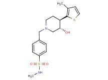 4-{[(3S*,4R*)-3-hydroxy-4-(3-methyl-2-thienyl)piperidin-1-yl]methyl}-N-methylbenzenesulfonamide