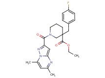 ethyl 1-[(5,7-dimethylpyrazolo[1,5-a]pyrimidin-2-yl)carbonyl]-3-(4-fluorobenzyl)-3-piperidinecarboxylate