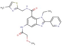 1-ethyl-5-[(methoxyacetyl)amino]-N-[(4-methyl-1,3-thiazol-2-yl)methyl]-2-(3-pyridinyl)-1H-benzimidazole-7-carboxamide
