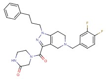 4-{[5-(3,4-difluorobenzyl)-1-(3-phenylpropyl)-4,5,6,7-tetrahydro-1H-pyrazolo[4,3-c]pyridin-3-yl]carbonyl}-2-piperazinone