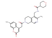 N-({3-methyl-7-[(7-methyl-2-oxo-2H-chromen-4-yl)acetyl]-5,6,7,8-tetrahydro-2,7-naphthyridin-4-yl}methyl)tetrahydro-2H-pyran-4-carboxamide