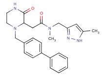 2-[1-(4-biphenylylmethyl)-3-oxo-2-piperazinyl]-N-methyl-N-[(5-methyl-1H-pyrazol-3-yl)methyl]acetamide