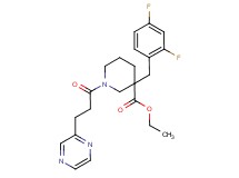 ethyl 3-(2,4-difluorobenzyl)-1-[3-(2-pyrazinyl)propanoyl]-3-piperidinecarboxylate