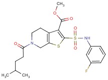 methyl 2-{[(3-fluorophenyl)amino]sulfonyl}-6-(4-methylpentanoyl)-4,5,6,7-tetrahydrothieno[2,3-c]pyridine-3-carboxylate