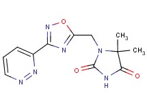 5,5-dimethyl-1-{[3-(3-pyridazinyl)-1,2,4-oxadiazol-5-yl]methyl}-2,4-imidazolidinedione