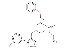 ethyl 1-{[3-(3-fluorophenyl)-1H-pyrazol-4-yl]methyl}-4-(2-phenoxyethyl)-4-piperidinecarboxylate