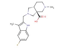 (3aS*,7aR*)-2-[(5-fluoro-3-methyl-1H-indol-2-yl)methyl]-5-methyloctahydro-3aH-pyrrolo[3,4-c]pyridine-3a-carboxylic acid