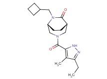 (1S*,5R*)-6-(cyclobutylmethyl)-3-[(3-ethyl-4-methyl-1H-pyrazol-5-yl)carbonyl]-3,6-diazabicyclo[3.2.2]nonan-7-one